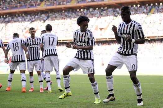 L'esultanza del francese e di Cuadrado è un balletto. LaPresse